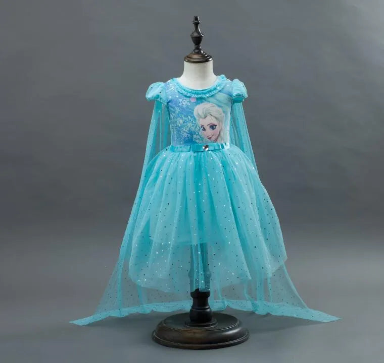 Robe Reine des Neiges avec traine, du 2-3 ans au 8 ans – Image 2
