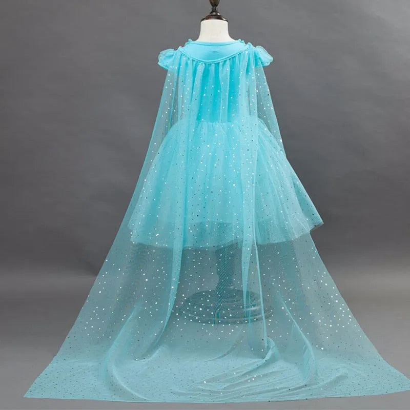 Robe Reine des Neiges avec traine, du 2-3 ans au 8 ans – Image 3