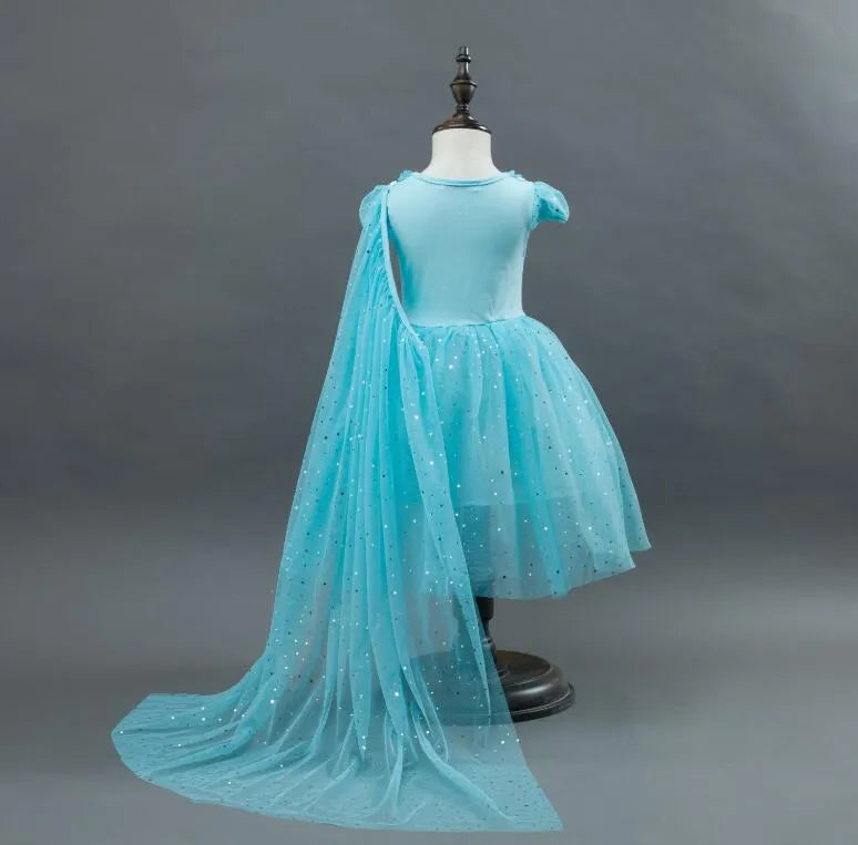 Robe Reine des Neiges avec traine, du 2-3 ans au 8 ans – Image 4