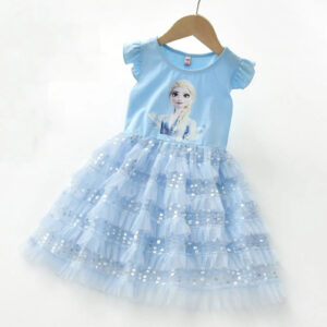 Robe bleue à sequins Reine des Neiges du 3 ans au 8 ans