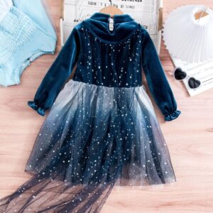 Robe chaude Reine des Neiges, tailles 3T à 10T