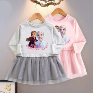 Robe mi-saison Reine des Neiges rose ou gris