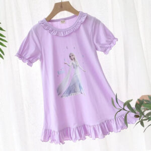 Robe de nuit violette Reine des Neiges, tailles 3 à 8 ans