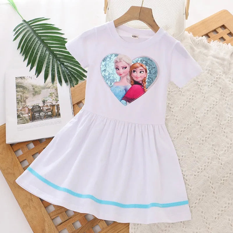 Robe d'été Reine des Neiges du 4 au 10 ans