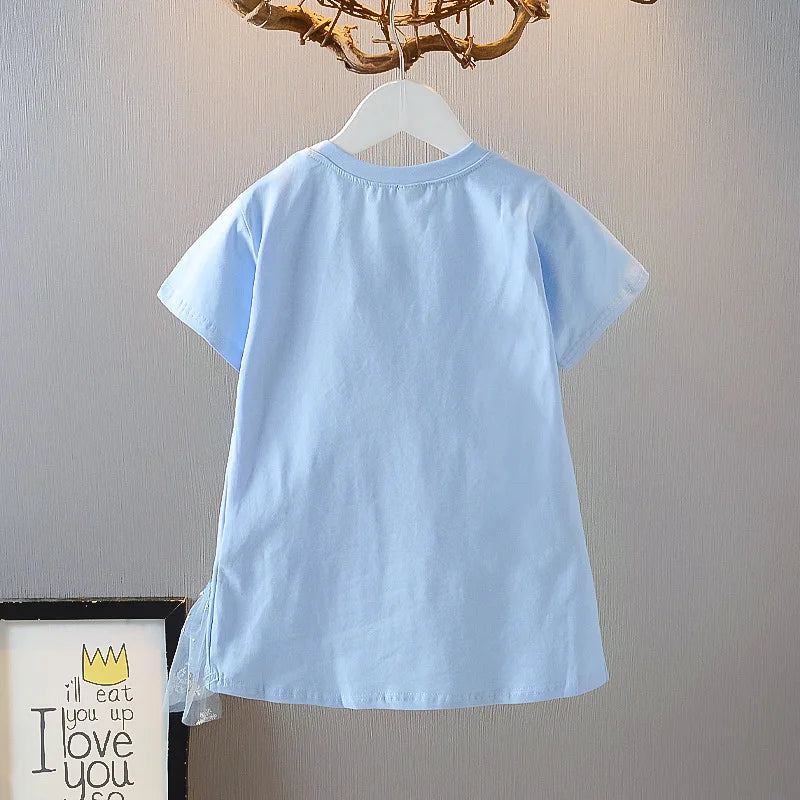 Robe Reine des Neiges à manches courtes, 18-24 mois à 7-8 ans – Image 2