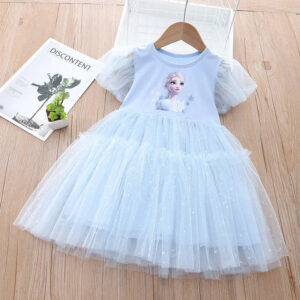 Robe princesse Reine des Neiges, tailles 3 à 8 ans