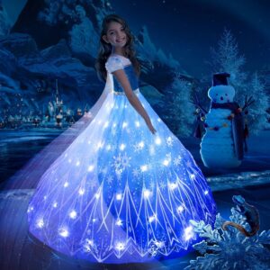 Robe LED La Reine des Neiges avec lumières