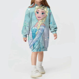Robe sweat Reine des Neiges en tailles 100cm à 150cm