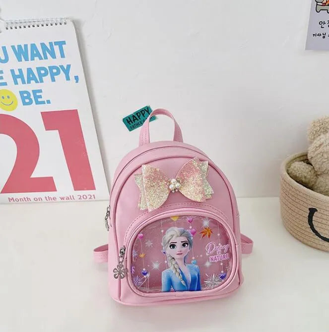 Sac Reine des Neiges avec nœud, couleurs Rose ou Bleu – Image 2
