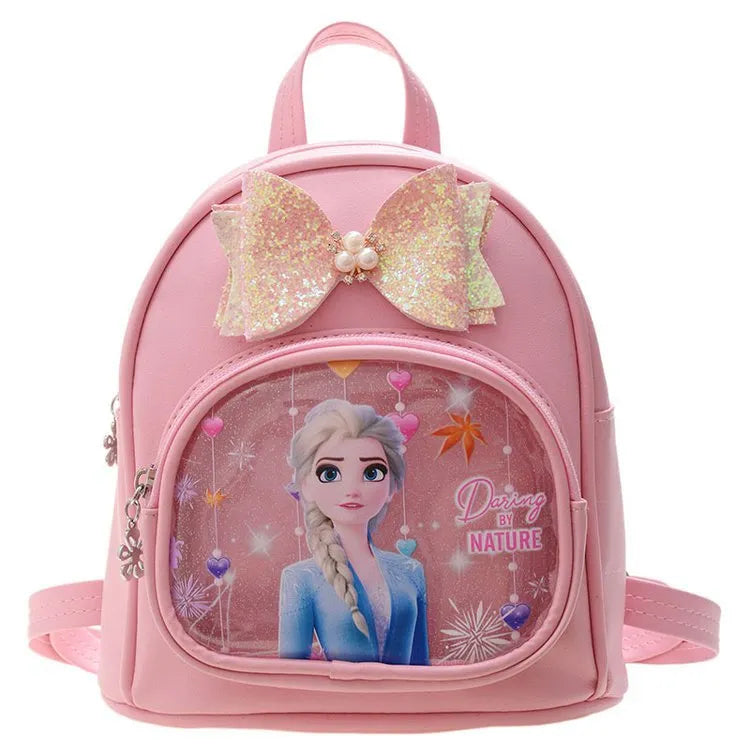 Sac Reine des Neiges avec nœud, couleurs Rose ou Bleu