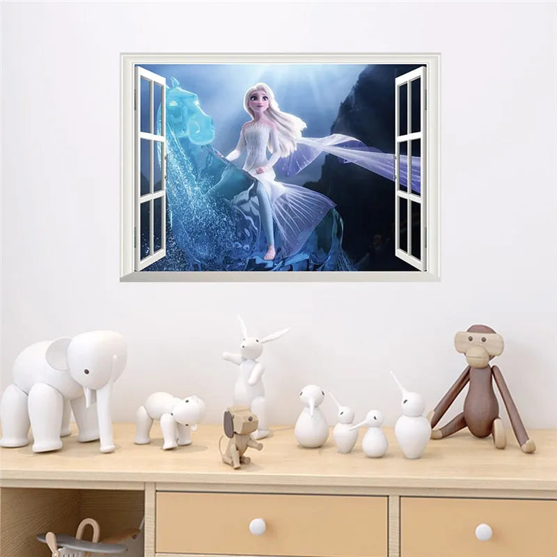 Sticker Reine des Neiges avec Elsa et Nokk