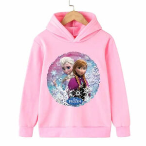 Sweat Reine des Neiges Anna et Elsa, tailles 100cm à 170cm