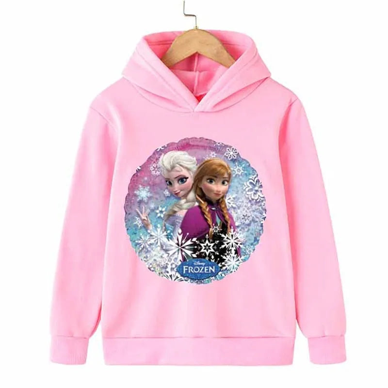Sweat Reine des Neiges Anna et Elsa, tailles 100cm à 170cm