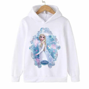 Sweat blanc Reine des Neiges avec tailles 90cm à 170cm