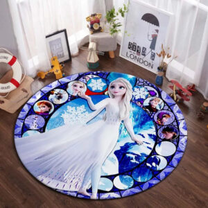 Tapis rond Elsa Reine des Neiges 2, 60cm à 120cm