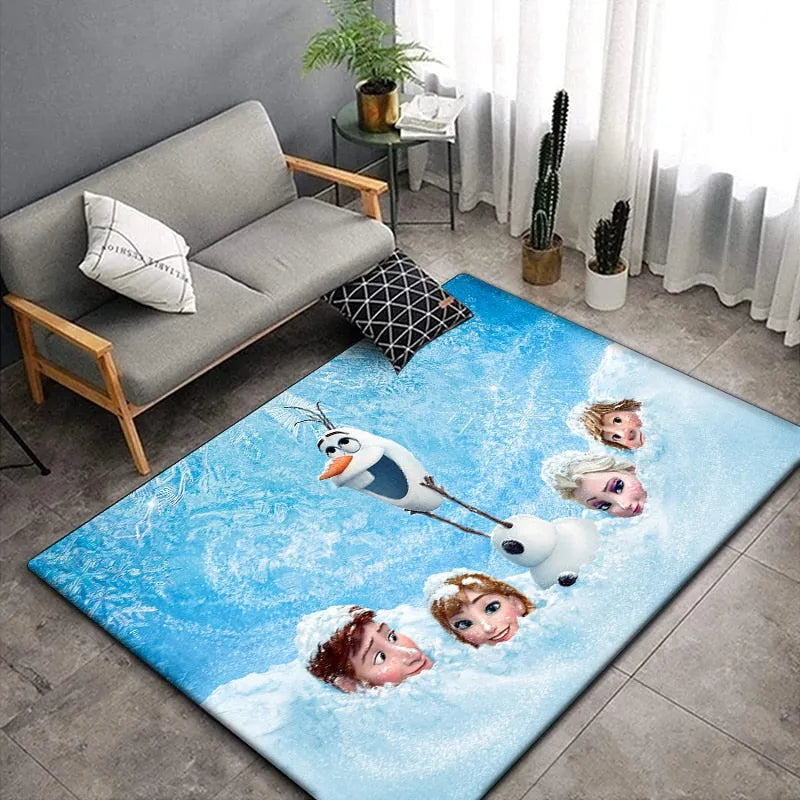 Tapis Reine des Neiges Rigolo, dimensions 60x90cm à 90x130cm