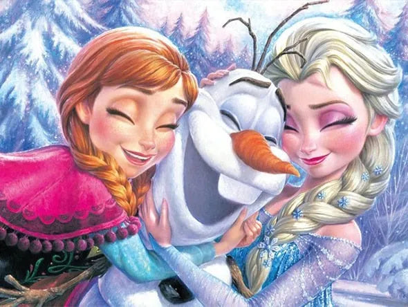 Toile illustrée Reine des Neiges en coloris Burgundy