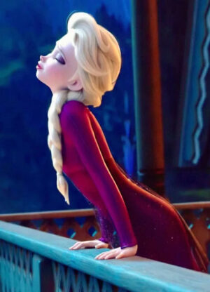 Toile Reine des Neiges Elsa au balcon, impression murale